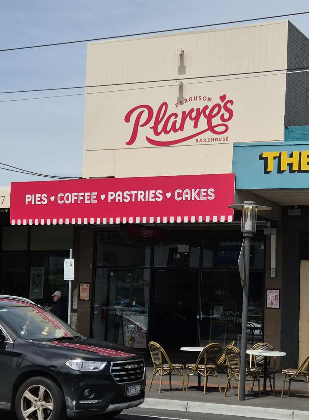 Cafe and shop signage for a brand that is well known in Melbourne